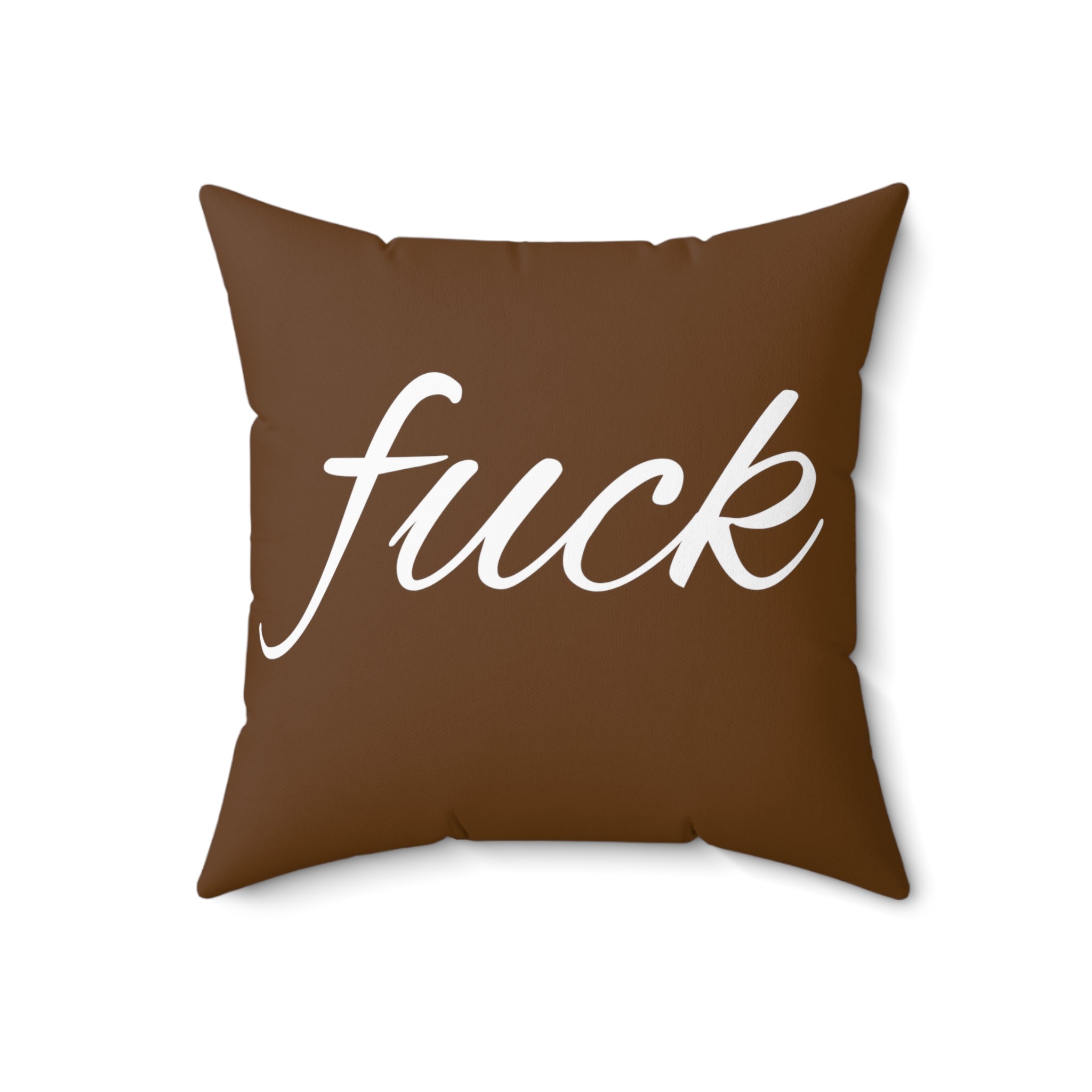  FUCK (Brown) Spun Polyester Square Pillow, Graphic Pillow, Home Decor Home Decor18×18