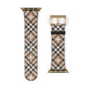 Abby Beige Plaid "Plus Sign" Watch Band for Apple Watch