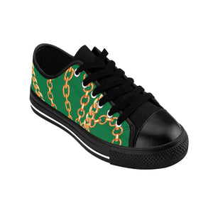 Designer Collection (Chains for Days) Kelly Green Women's Low Top Canvas Shoes Shoes  The Middle Aged Groove