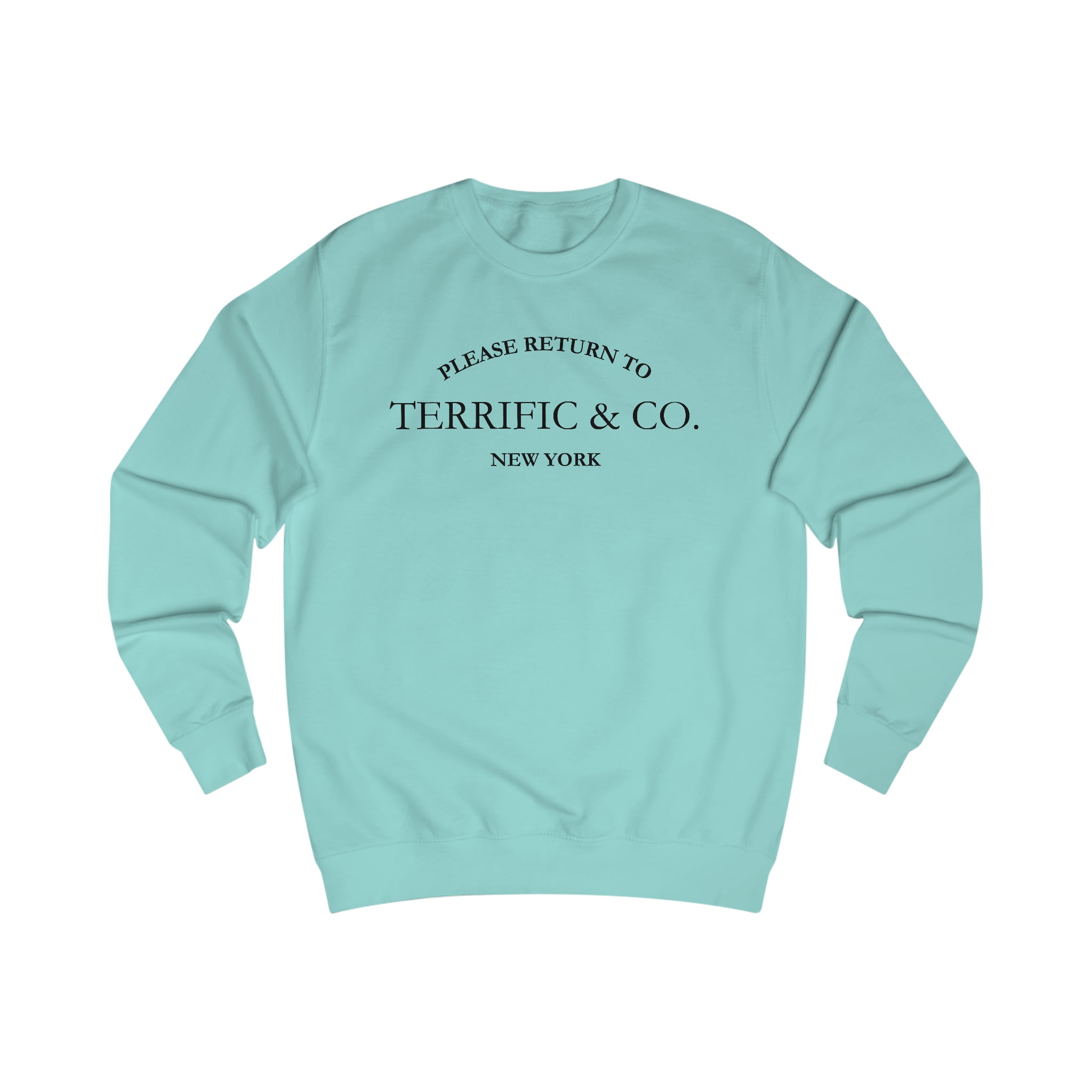 Please Return To Terrific and Co. Designer inspired Relaxed Fit Unisex Sweatshirt, Stylish Graphic Print, Comfy & Trendy Sweatshirt Sweatshirt Peppermint-2XL The Middle Aged Groove