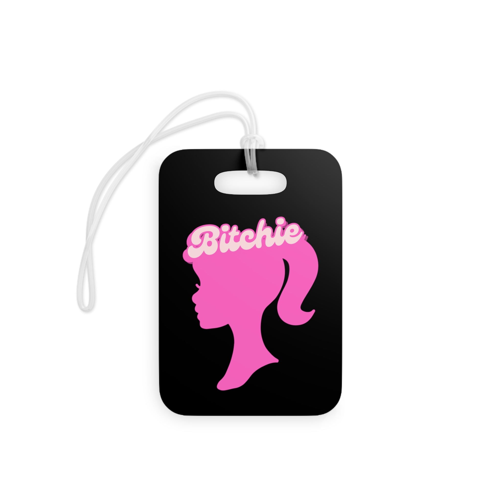  Bitchie (Barbie Image) Funny Luggage Tag in Black, Barbie Bag Tag, Funny Travel Lover Gift, Gift For Her Luggage TagRectangleOnesize