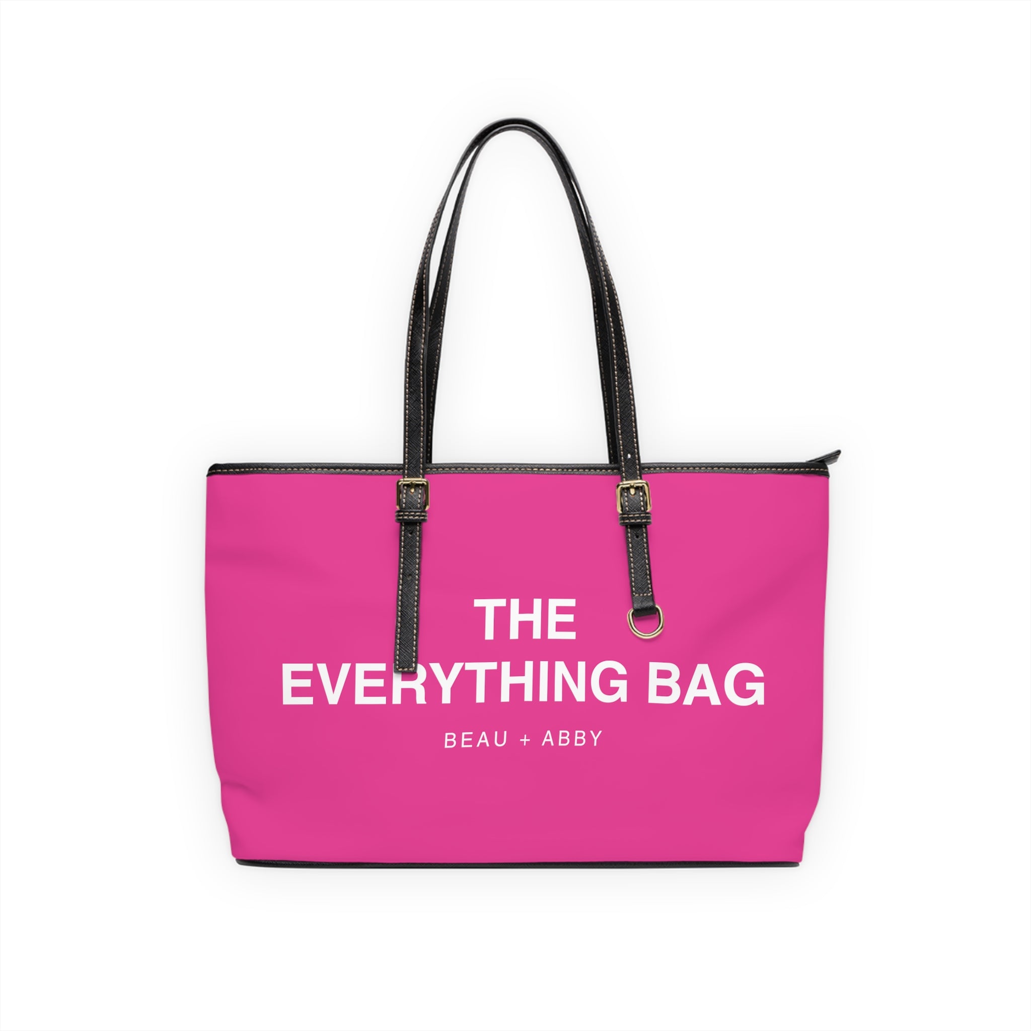  Casual Wear Accessories "Everything Bag" PU Leather Shoulder Bag in Barbie Pink, Tote Bag Bags