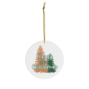  Merry Fucking Christmas (Green and Gold Trees) Ceramic Ornament, Sweary Christmas Ornament, Funny Porcelain Decoration, Holiday Decor Home DecorCircleOneSize