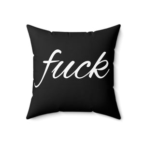  FUCK (Black) Spun Polyester Square Pillow, Graphic Pillow, Home Decor Home Decor18×18