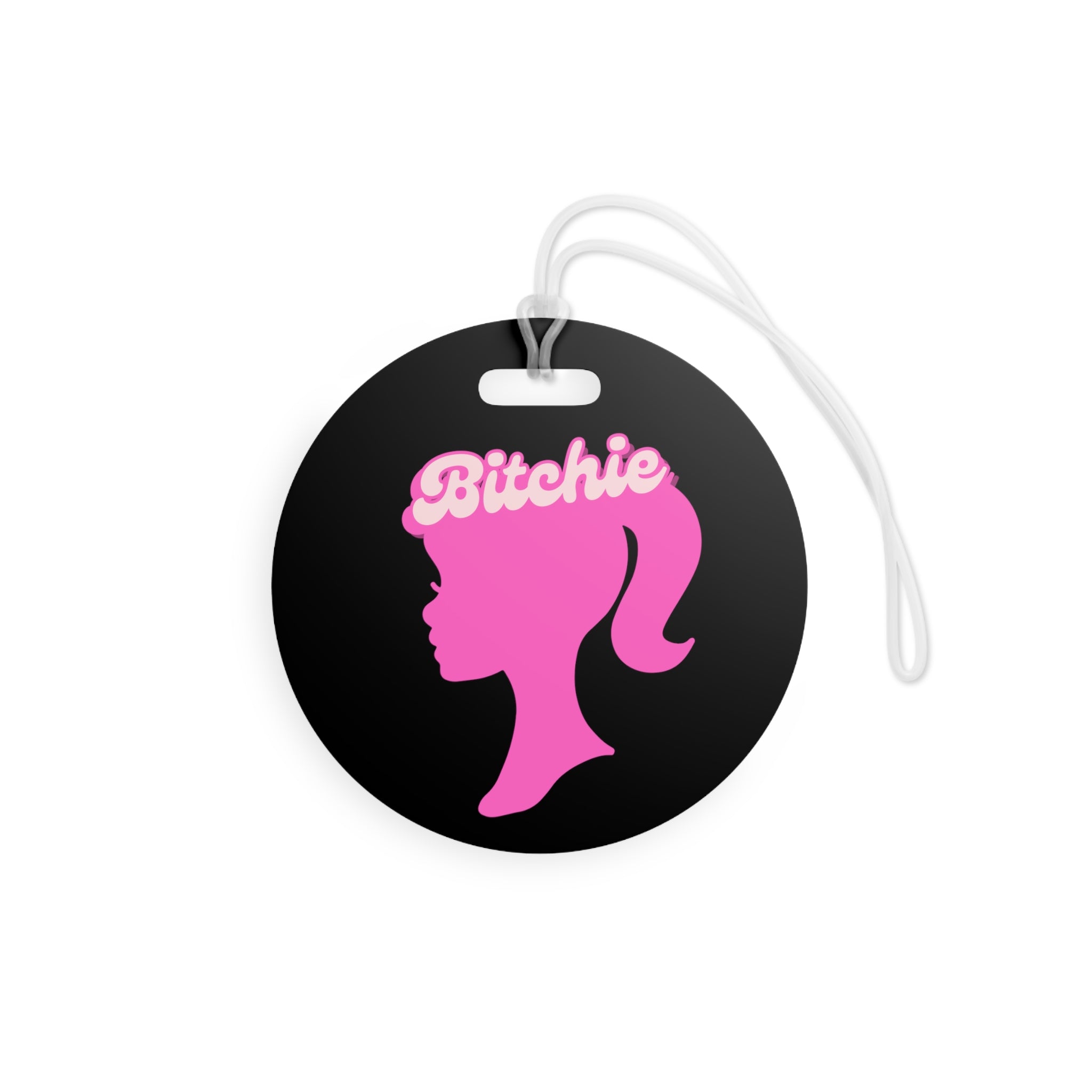  Bitchie (Barbie Image) Funny Luggage Tag in Black, Barbie Bag Tag, Funny Travel Lover Gift, Gift For Her Luggage Tag
