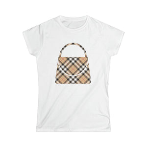 Groove Collection Red Stripe Plaid (Purse) Women's Softstyle Tee