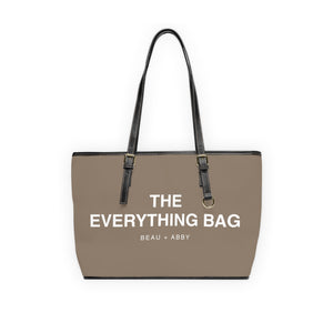 Casual Wear Accessories "Everything Bag" PU Leather Shoulder Bag in Taupe, Tote Bag