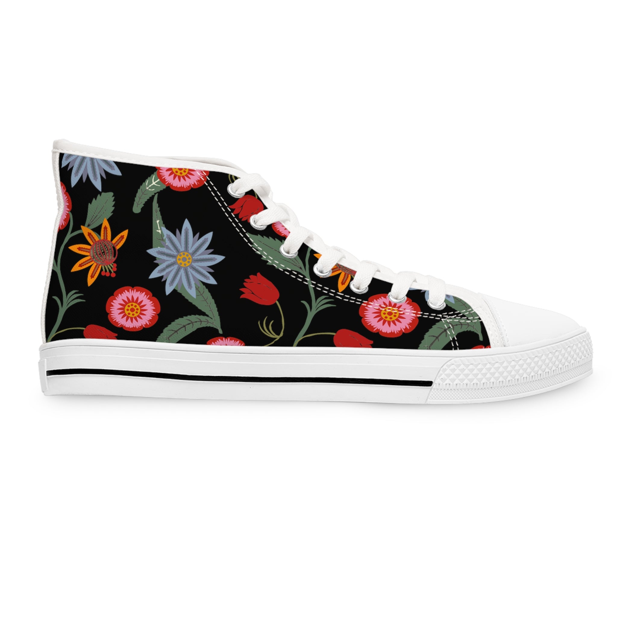 Women's Casual Wear Collection Stay Wild (Flowers) Women's High Top Sneakers, Ladies High-Tops