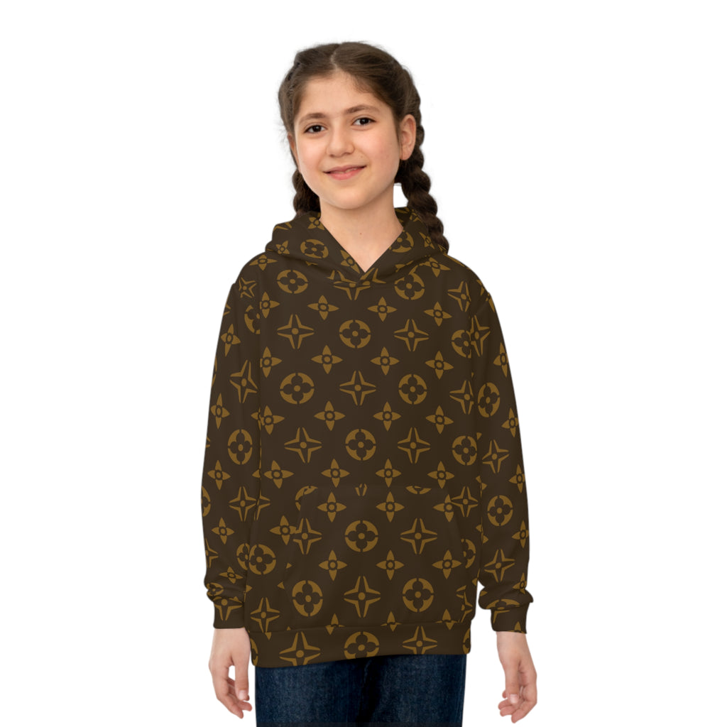 Large Brown Icons Children's Hoodie, Pullover Sweater for Children, Kids Fashionwear Kids Hoodie XL The Middle Aged Groove