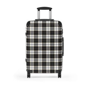Abby Travel Collection Black and White Plaid Suitcase, Hard Shell Luggage, Rolling Suitcase for Travel, Carry On Bag Bags Medium-Black The Middle Aged Groove