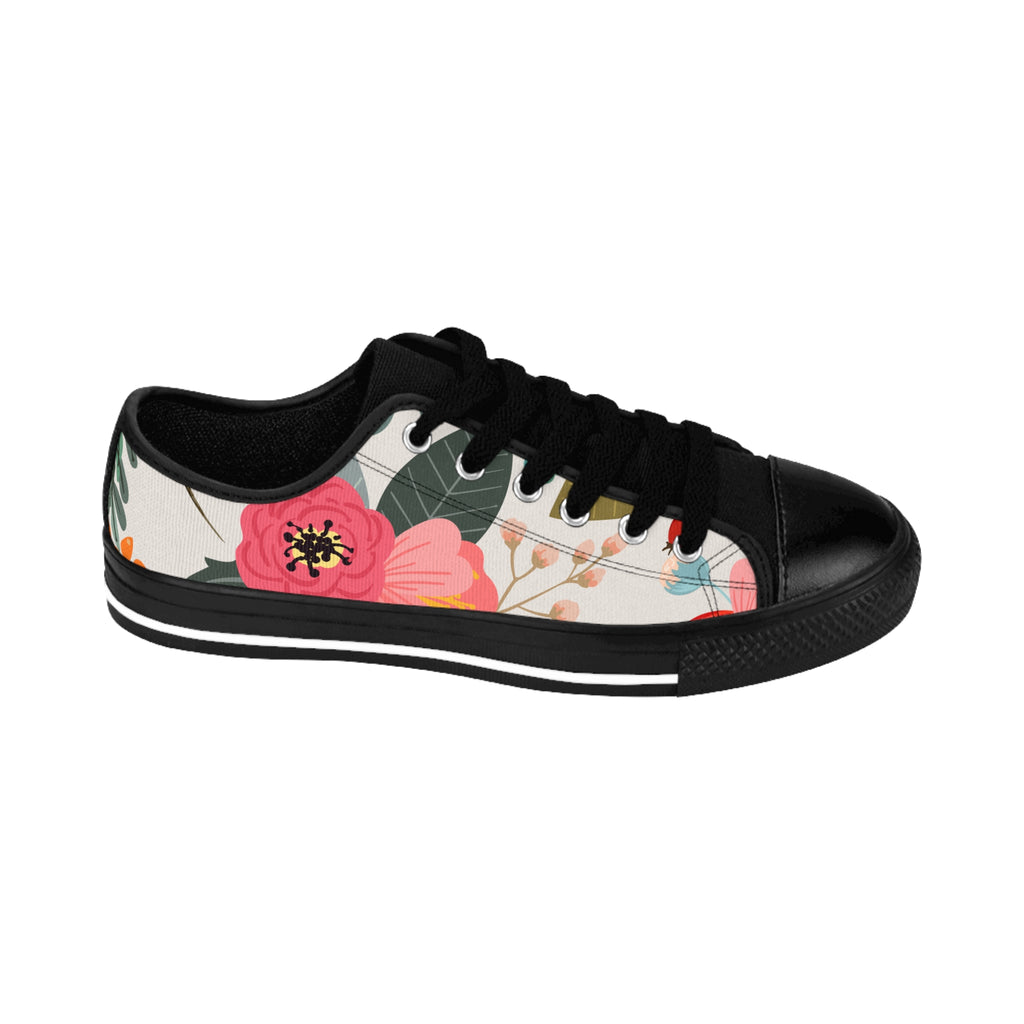 Just Bloom (Wild Rose) Women's Low Top Canvas Shoes Shoes US-6-Black-sole The Middle Aged Groove