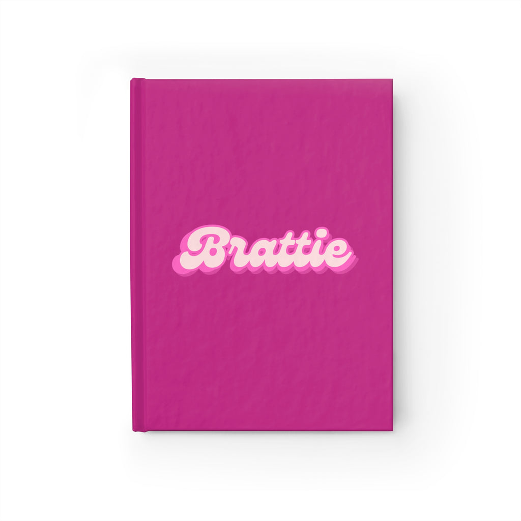 Bright Pink "Brattie" Journal - Ruled Line, Lined Notebook, Gratitude Journal