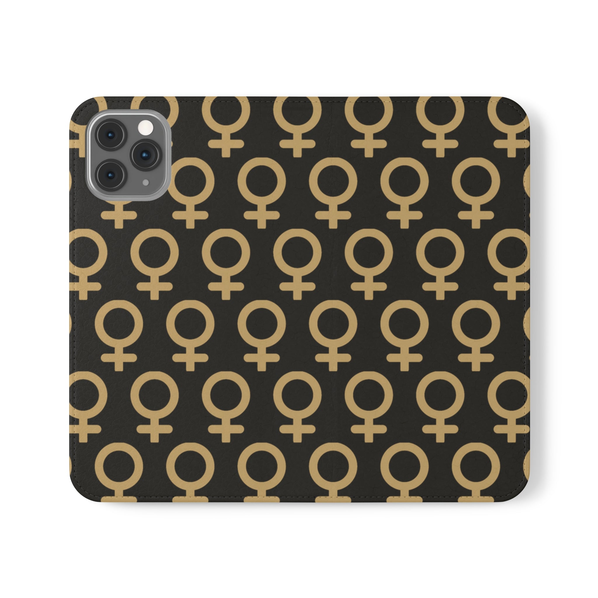 THE FUTURE IS FEMALE (Gold symbol) Feminist Flip Case Phone Case Phone Case iPhone-11-Pro The Middle Aged Groove