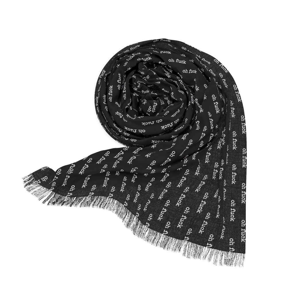 "Oh Fuck" Word Phrase Black Lightweight Scarf Scarves  The Middle Aged Groove