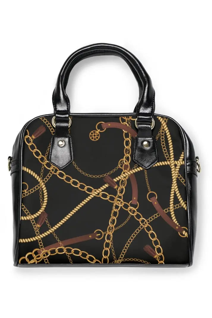 Designer Collection (Gold + Leather) Shoulder Handbag