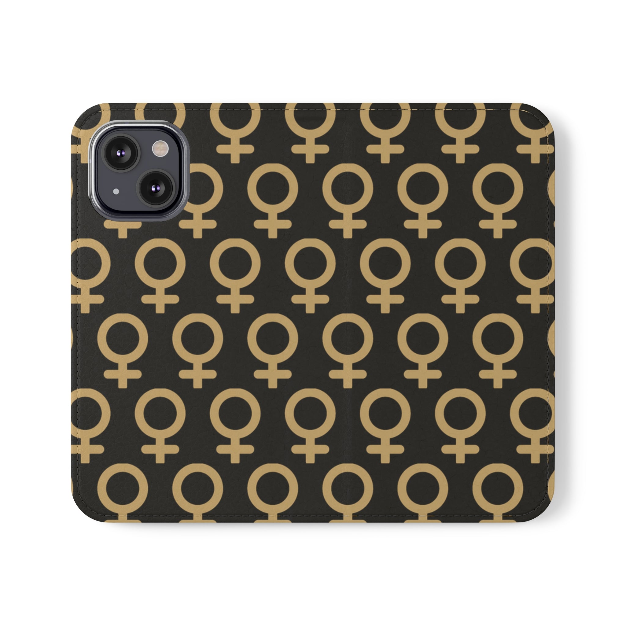 THE FUTURE IS FEMALE (Gold symbol) Feminist Flip Case Phone Case Phone Case iPhone-13-Mini The Middle Aged Groove