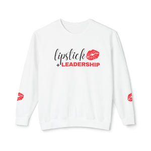 Lipstick + Leadership (Red Lips) Relaxed Fit Lightweight Crewneck Sweatshirt, Makeup Sweatshirt, Beauty Business Sweatshirt Sweatshirt White-3XL The Middle Aged Groove