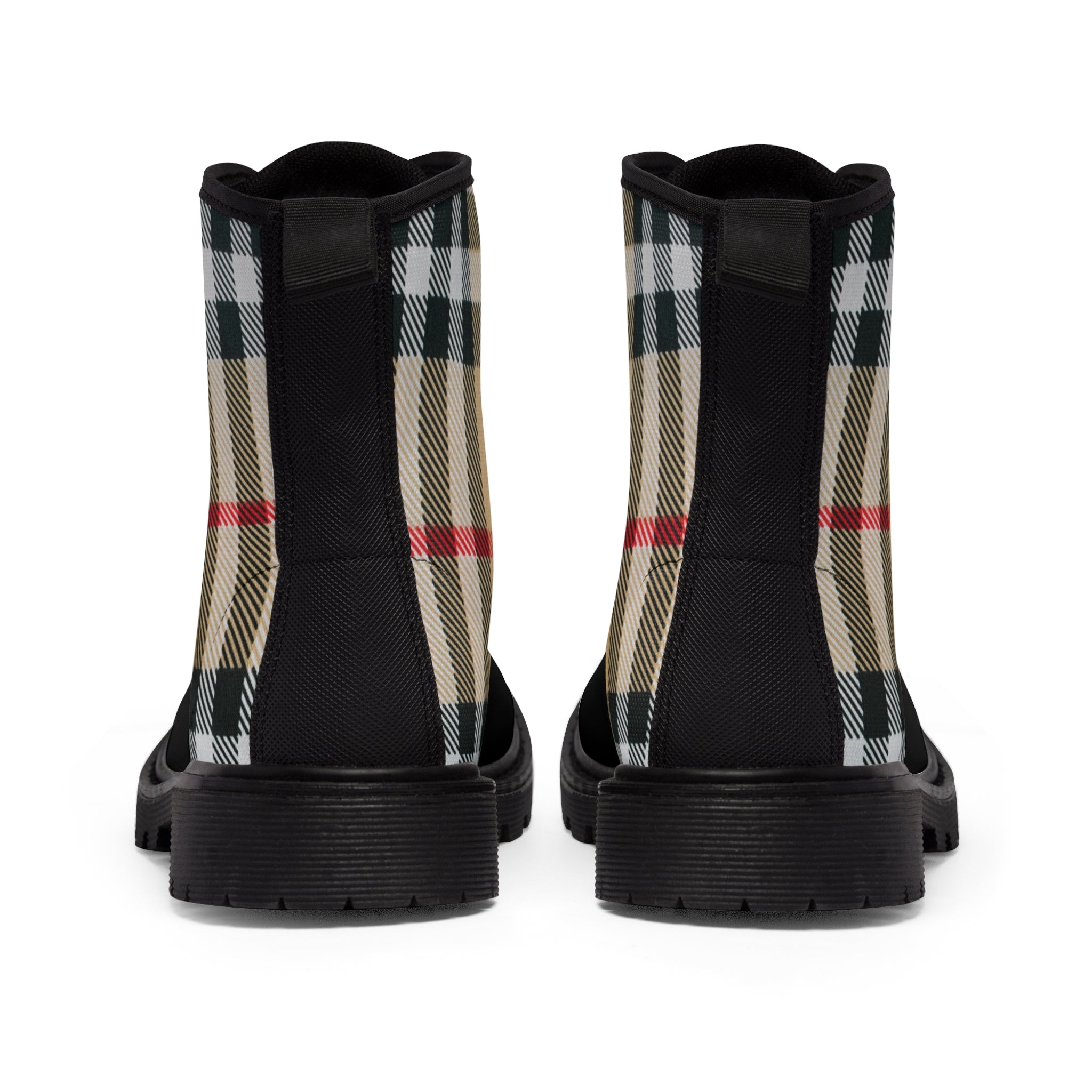  Groove Collection Dark Plaid Women's Canvas Boots Boots