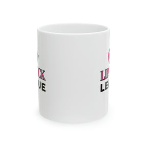 Lipstick League (Pink Lips) 11oz Coffee Mug, Makeup Themed Coffee Mug, Beauty Business Mug Mug  The Middle Aged Groove
