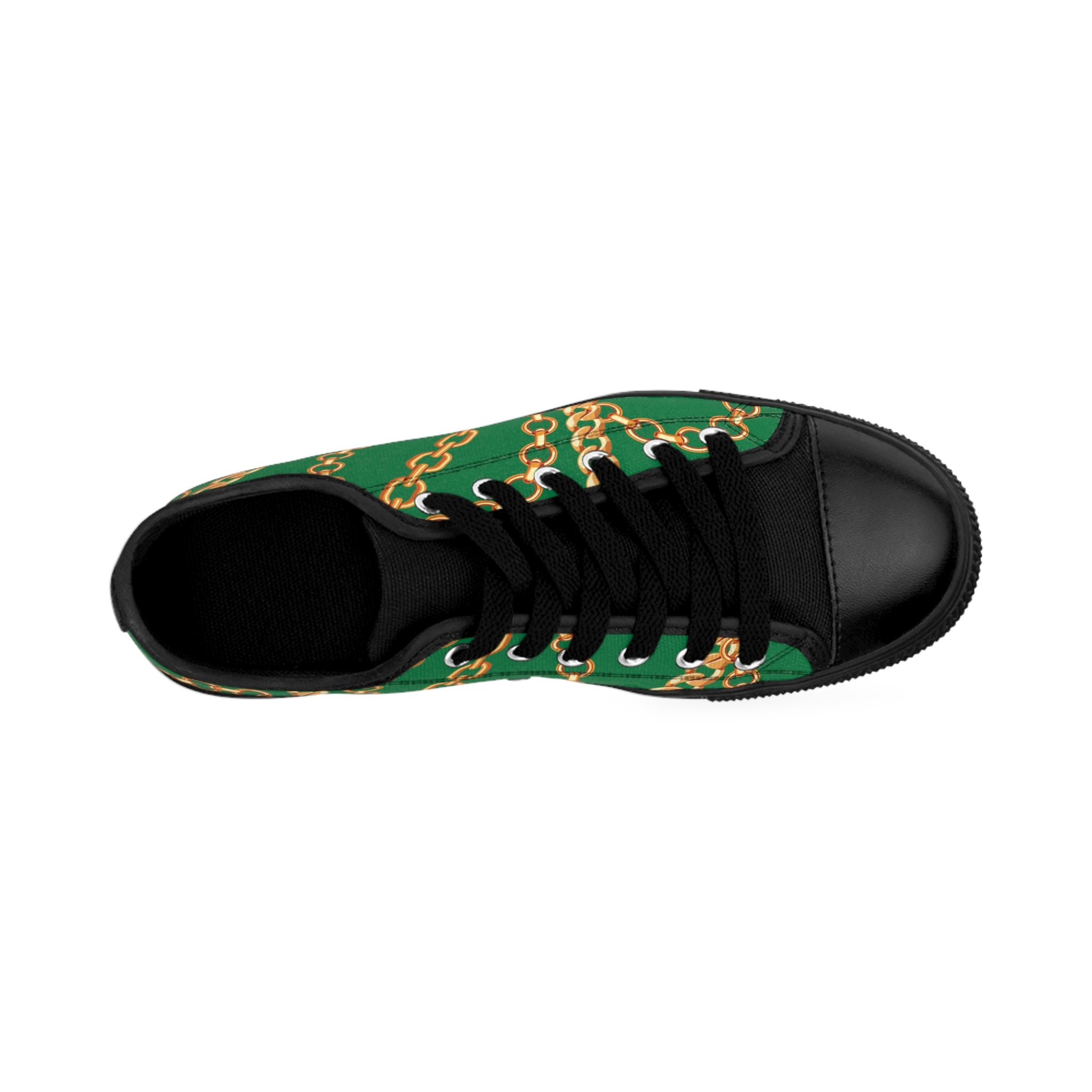 Designer Collection (Chains for Days) Kelly Green Women's Low Top Canvas Shoes Shoes  The Middle Aged Groove