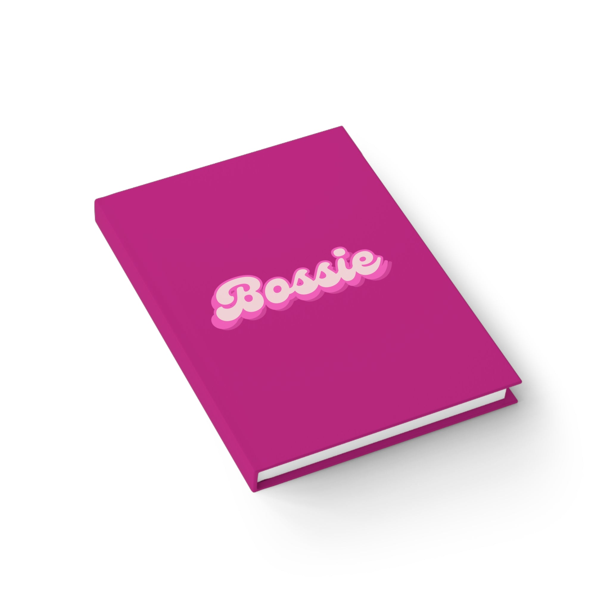 Bright Pink "Bossie" Journal - Ruled Line, Lined Notebook, Gratitude Journal