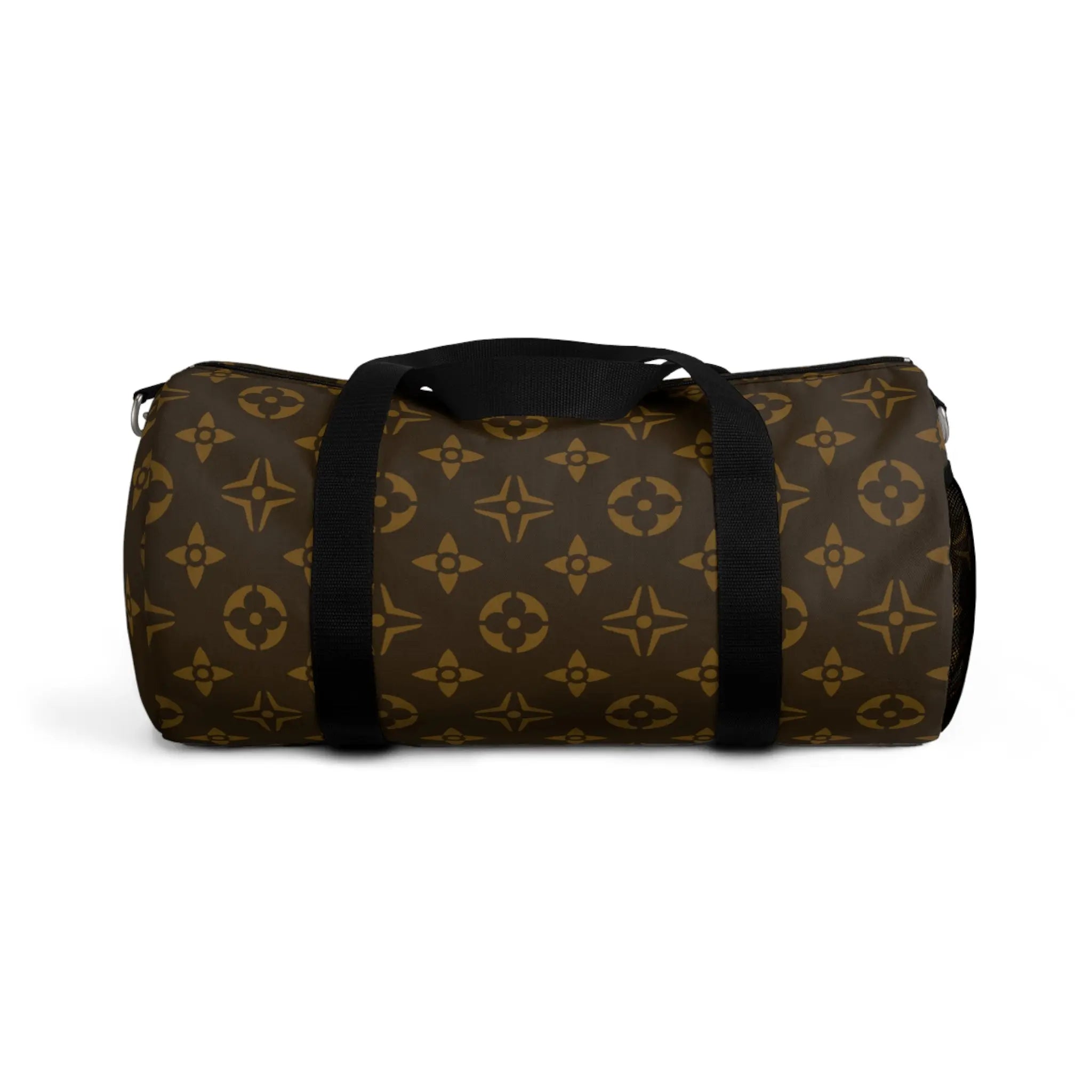  Abby Pattern Icons in Gold and Brown Duffel Bag, Travel and Overnight Bag Bags