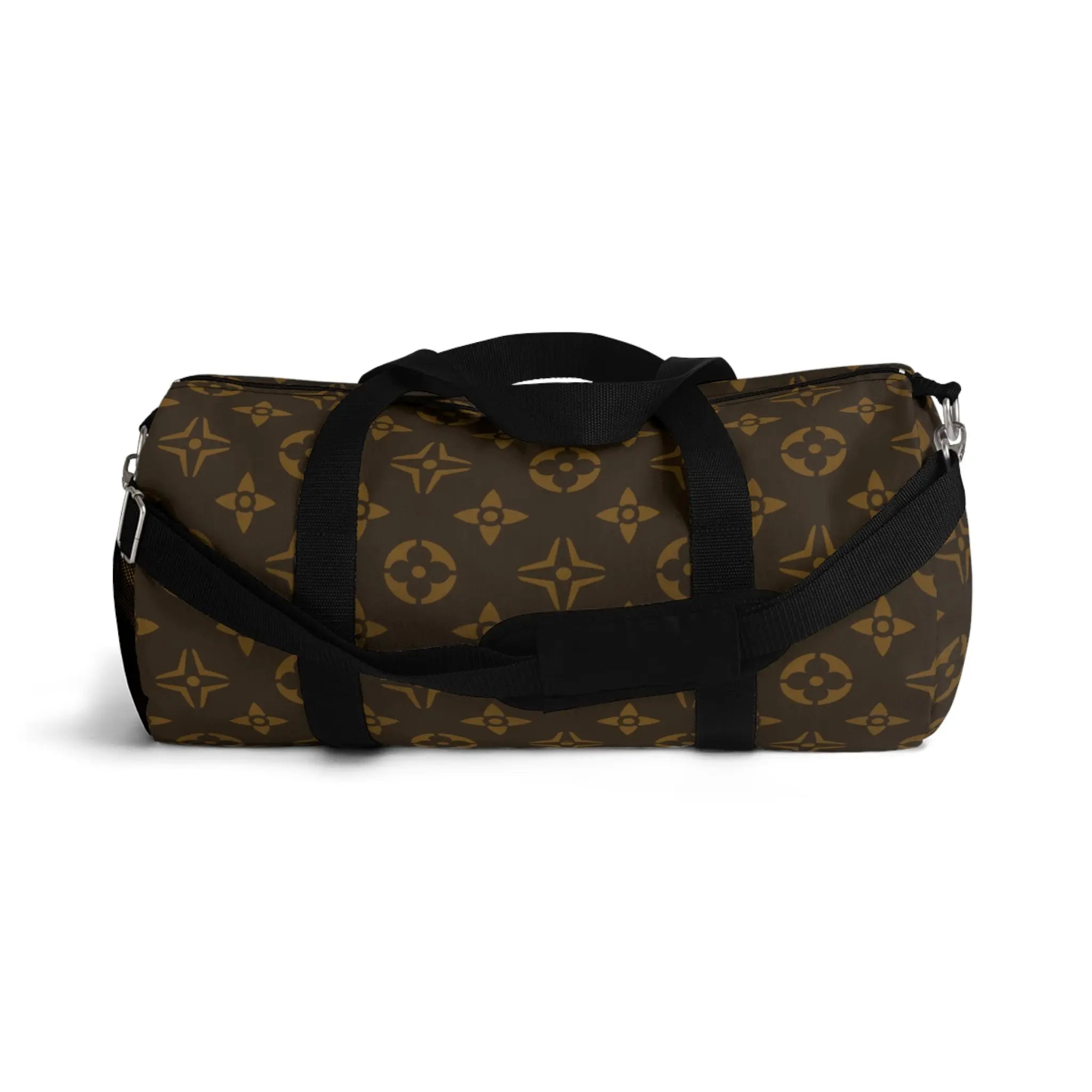  Abby Pattern Icons in Gold and Brown Duffel Bag, Travel and Overnight Bag Bags