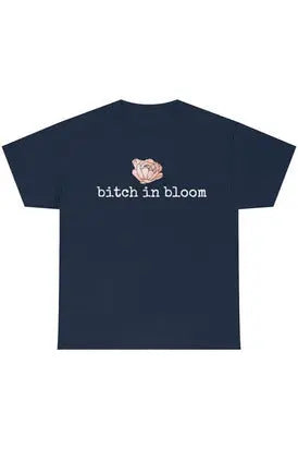 BITCH IN BLOOM (Peony) Relaxed-Fit Heavy Cotton T-Shirt