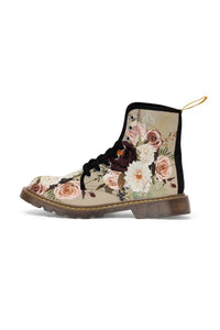  BOHO STAY WILD (Dark Bloom) Beige Women's Canvas Boots Boots
