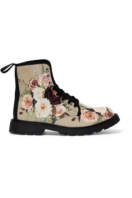  BOHO STAY WILD (Dark Bloom) Beige Women's Canvas Boots Boots