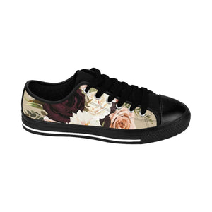  BOHO STAY WILD (Dark Bloom) Beige Women's Low Top Canvas Shoes ShoesUS7.5Blacksole