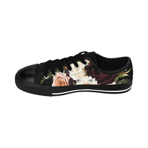  BOHO STAY WILD (Dark Bloom) Black Women's Low Top Canvas Shoes Shoes