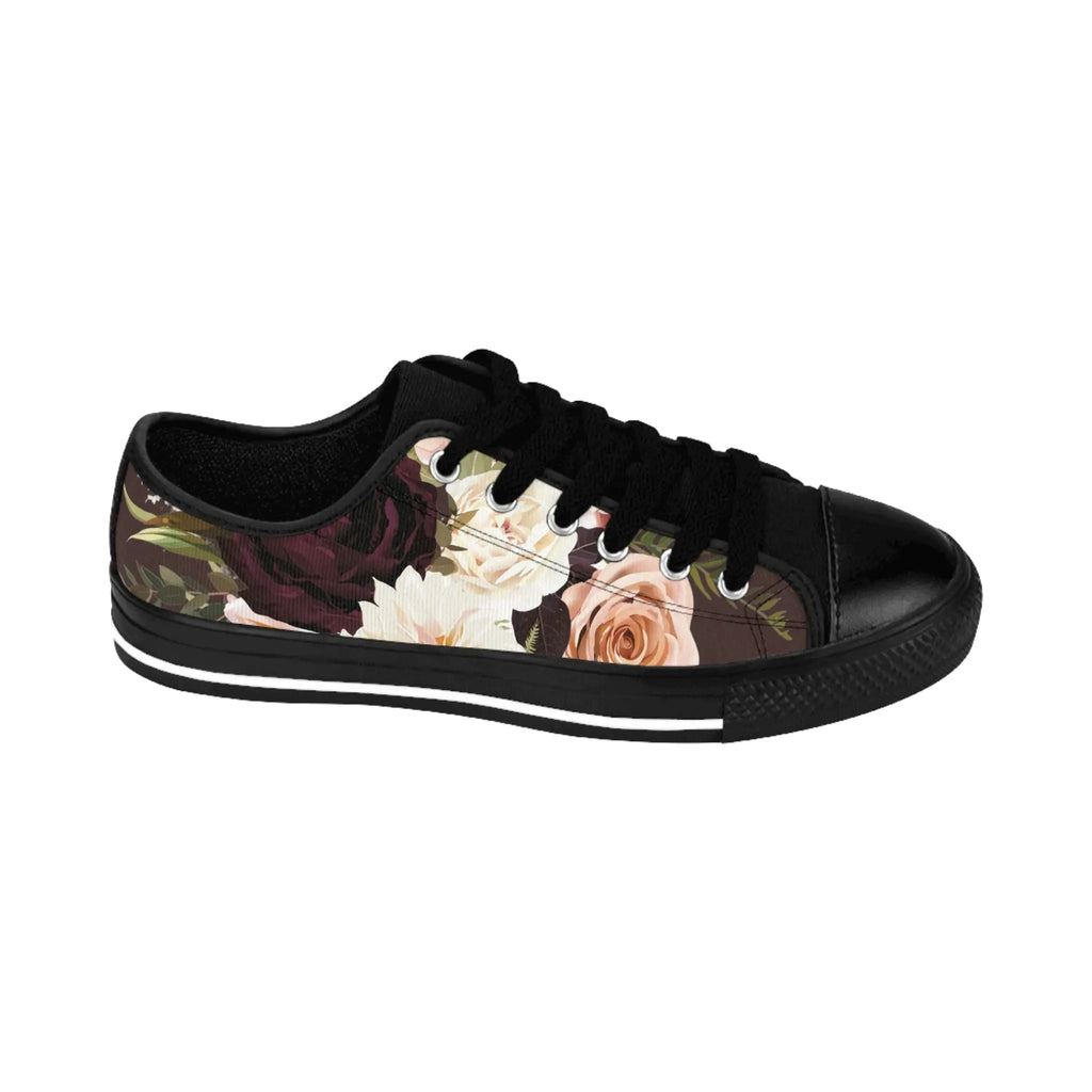  BOHO STAY WILD (Dark Bloom) Chocolate Brown Women's Low Top Canvas Shoes ShoesUS6Blacksole