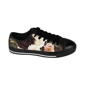  BOHO STAY WILD (Dark Bloom) Chocolate Brown Women's Low Top Canvas Shoes ShoesUS7.5Blacksole