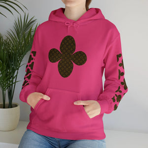  Brown Icons Flower with Sleeve Print Unisex Heavy Blend Hooded Sweatshirt Hoodie