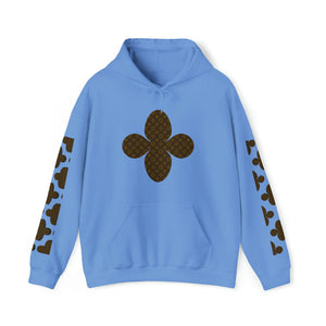  Brown Icons Flower with Sleeve Print Unisex Heavy Blend Hooded Sweatshirt HoodieCarolinaBlue5XL