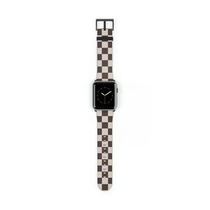  Designer Collection Check Mate (Brown) Watch Band for Apple Watch Watch Band42-45mmBlackMatte