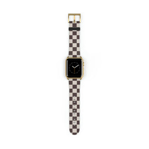  Designer Collection Check Mate (Brown) Watch Band for Apple Watch Watch Band38-41mmGoldMatte
