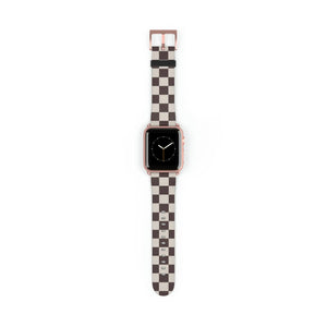  Designer Collection Check Mate (Brown) Watch Band for Apple Watch Watch Band38-41mmRoseGoldMatte