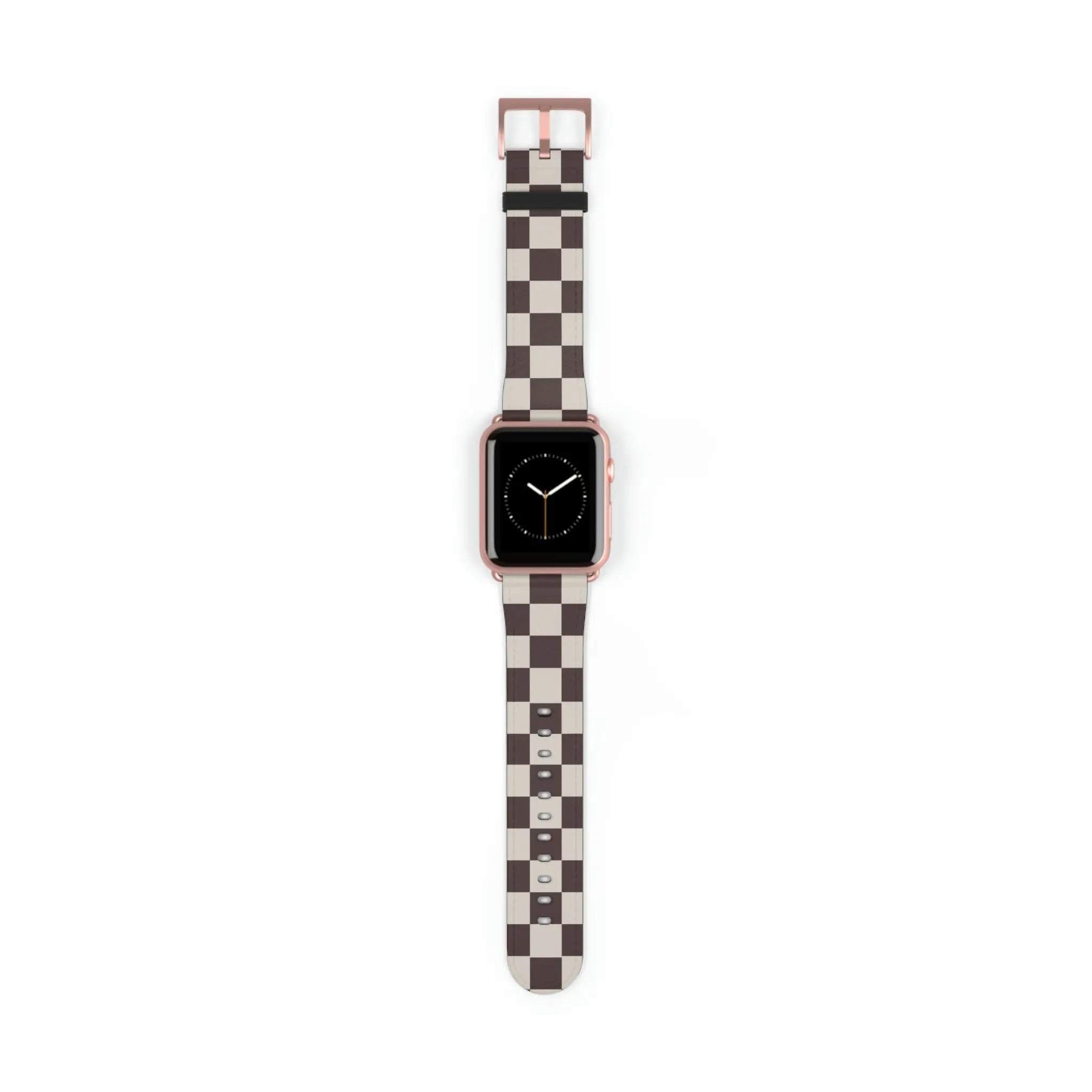  Designer Collection Check Mate (Brown) Watch Band for Apple Watch Watch Band42-45mmRoseGoldMatte