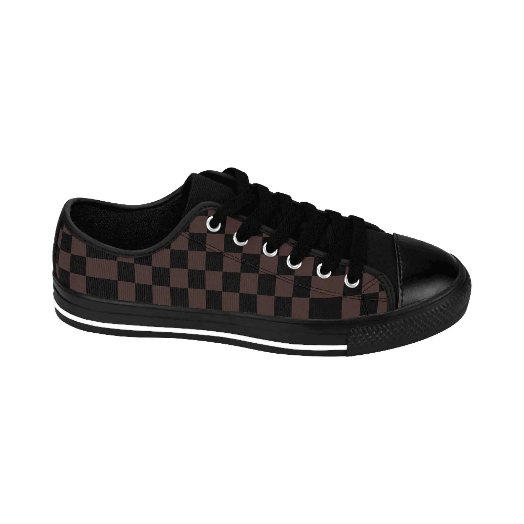  Designer Collection Check Mate (Brown) Women's Low Top Canvas Shoes ShoesUS10Blacksole