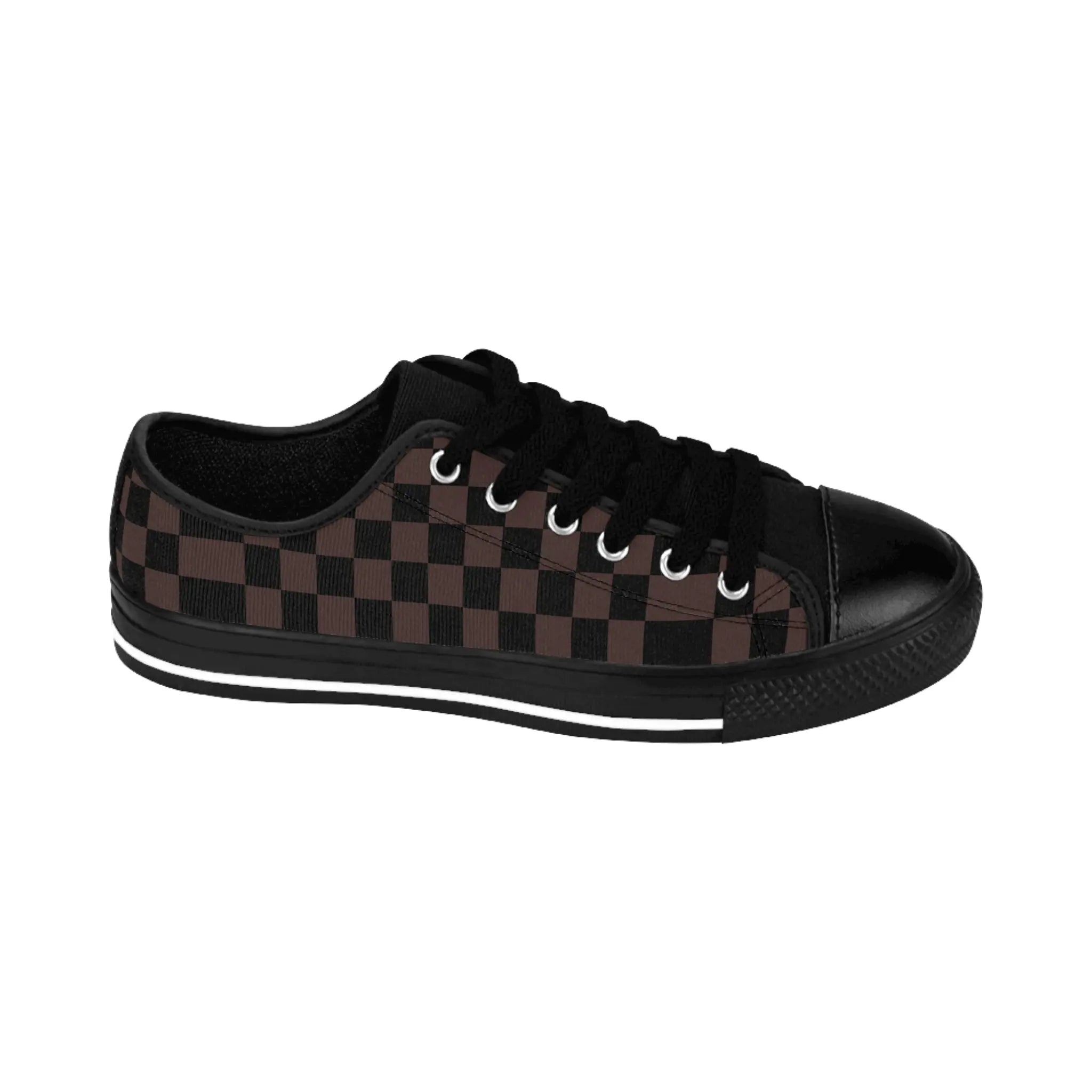  Designer Collection Check Mate (Brown) Women's Low Top Canvas Shoes ShoesUS12Blacksole