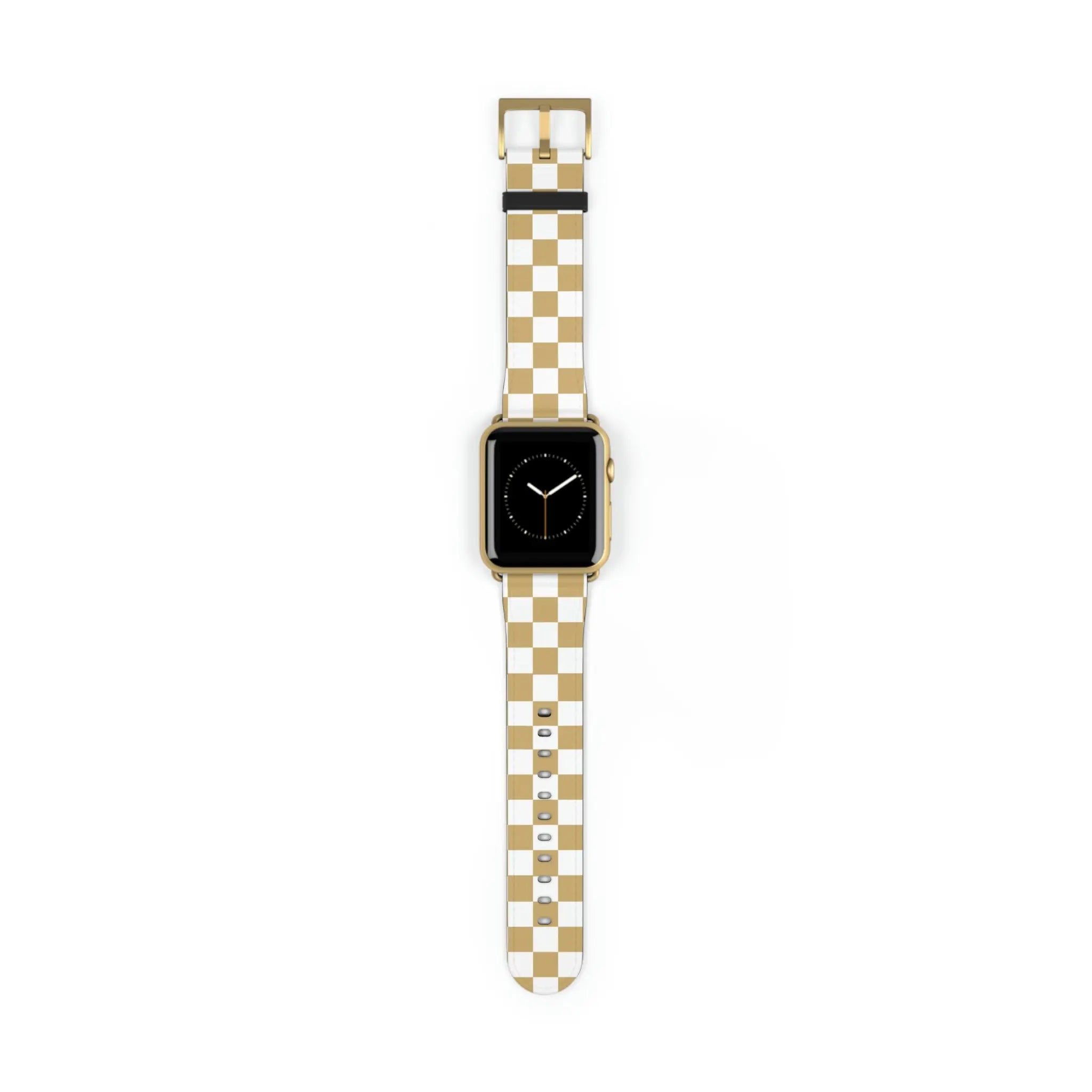  Designer Collection Check Mate (Gold) Watch Band for Apple Watch Accessories42-45mmGoldMatte