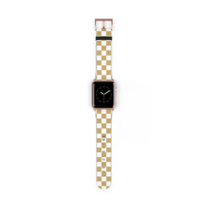  Designer Collection Check Mate (Gold) Watch Band for Apple Watch Accessories42-45mmRoseGoldMatte