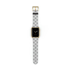  Designer Collection Check Mate (Grey) Watch Band for Apple Watch Watch Bands38-41mmGoldMatte