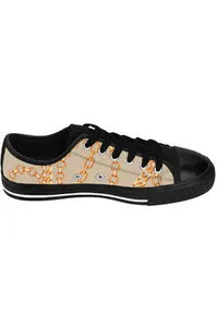 Designer Collection (Chains for Days) Dark Tea Women's Low Top Canvas Shoes - The Middle Aged Groove