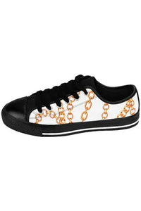 Designer Collection (Chains for Days) Pearl White Women's Low Top Canvas Shoes - The Middle Aged Groove