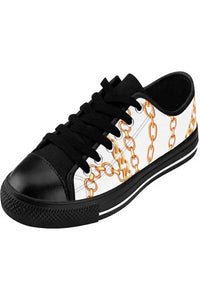 Designer Collection (Chains for Days) Pearl White Women's Low Top Canvas Shoes - The Middle Aged Groove