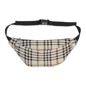  Designer Collection in Plaid (Beige) Large Fanny Pack Bags8×9×4