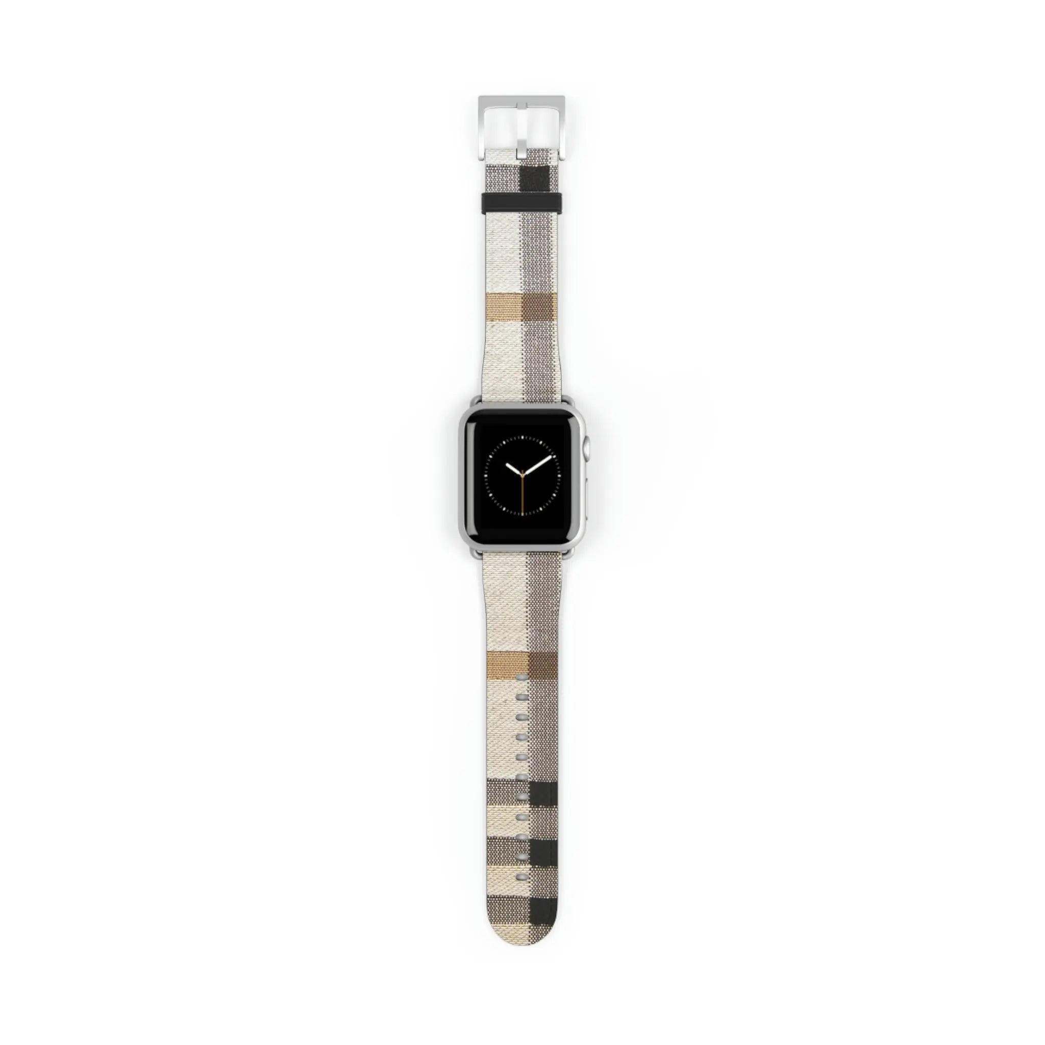  Designer Collection in Plaid (Beige) Watch Band for Apple Watch Watch Bands38-41mmSilverMatte